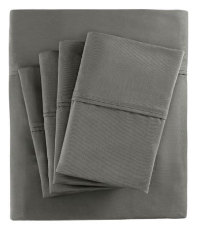 Olliix by Madison Park 800 Thread Count Charcoal Split King Cotton Rich Sateen Sheet Set-0