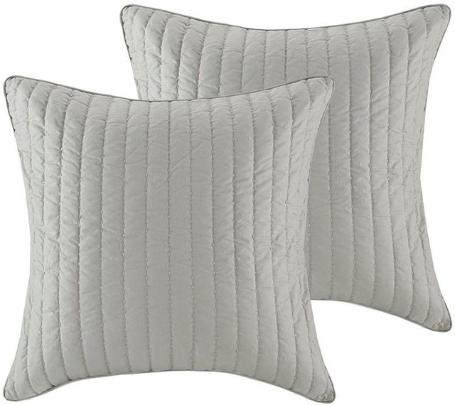 Olliix by INKY+IVY Grey Camila Quilted Euro Sham-0