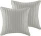 Olliix by INKY+IVY Grey Camila Quilted Euro Sham-0