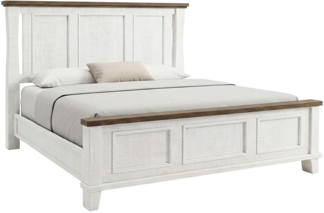 International Furniture Direct Stoa White Eastern King Panel Bed-0