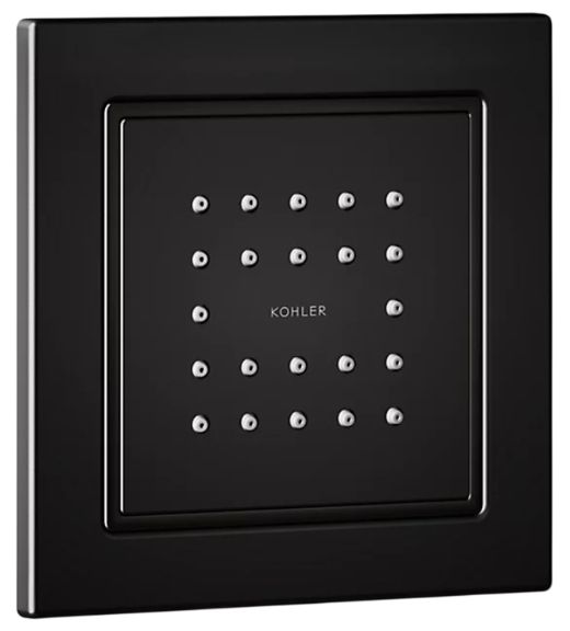 KOHLER® WaterTile® Matte Black 2.5 GPM Square 22-Nozzle Single-Function Body Spray-0