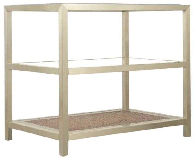 Hooker® Furniture Melange Glass Top End Table with Gold Base-0