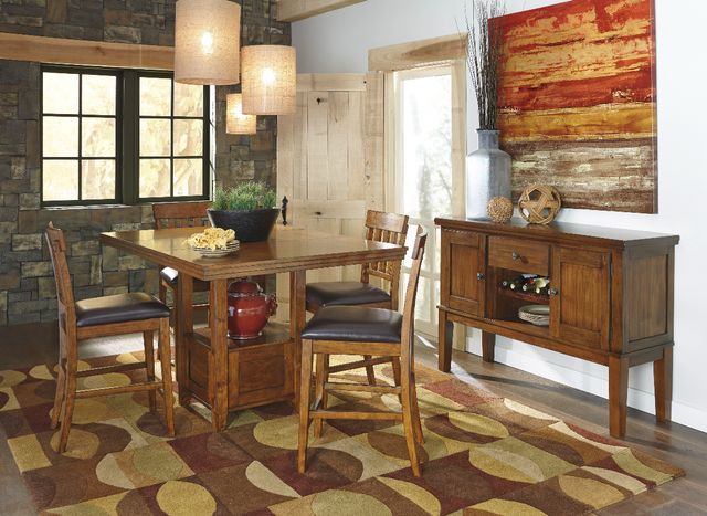 Signature Design by Ashley® Ralene 7-Piece Medium Brown Counter Height Dining Set-5