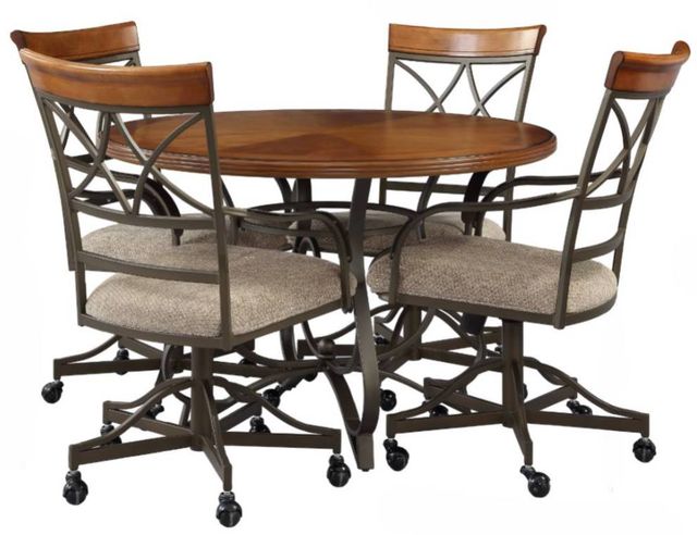 Powell® Hamilton 5-Piece Beige/Bronze/Cherry Dining Set 371