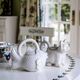A & B Home White Fish Teapot-1