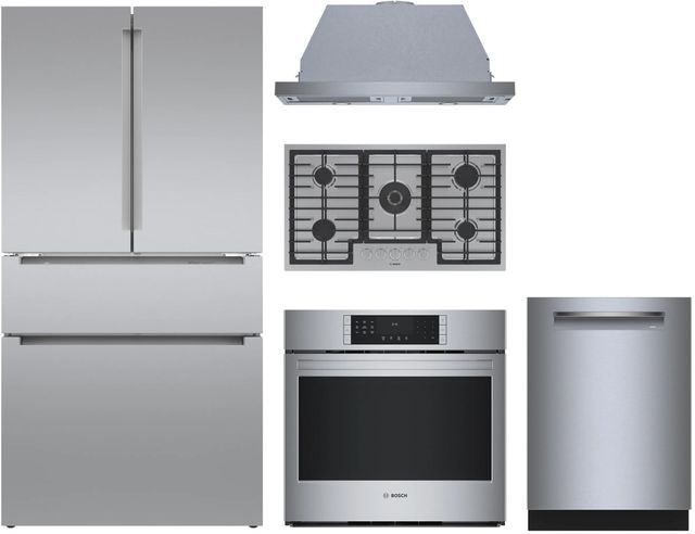 Bosch 5 Piece Stainless Steel Gas Kitchen Package-0