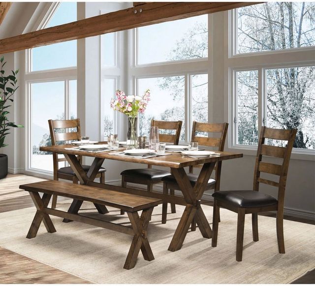 Mazin Furniture Sansa Warm Oak Brown Dining Table-3