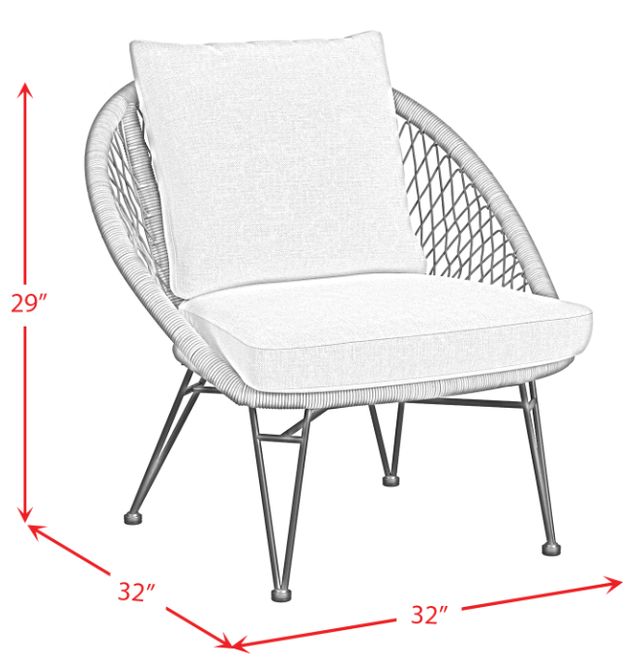 Elements International Grace 4-Piece Beige/Black/Natural Fabric/Wooden Outdoor Seating Set-3