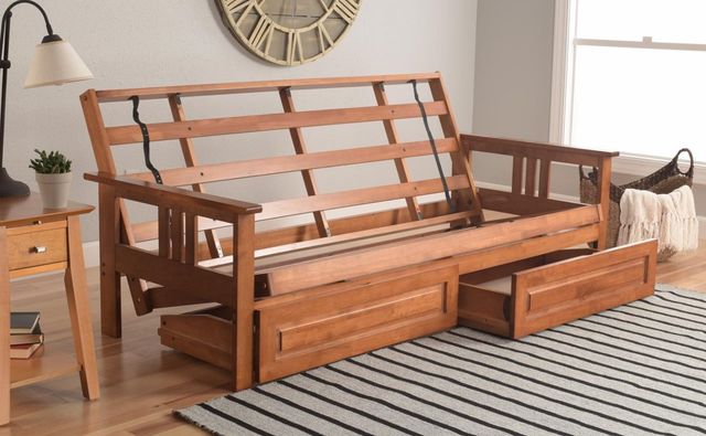 Kodiak Furniture Monterey Twill Gray/Barbados Full Storage Futon with Mattress-2
