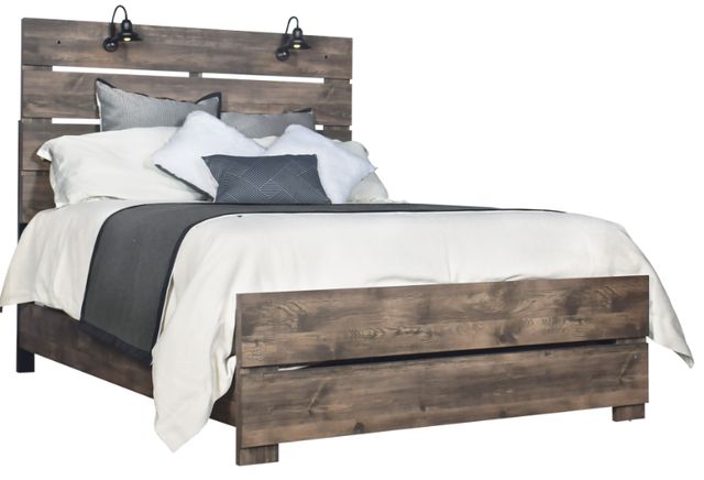 New Classic® Home Furnishings Misty Lodge 4-Piece Greige King Panel Bedroom Set-2