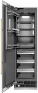 ZLINE Autograph Edition 24 in. 12.4 Cu. Ft. Column Freezer in Stainless Steel with Graphite Gray Interior and Polished Gold Accents-1