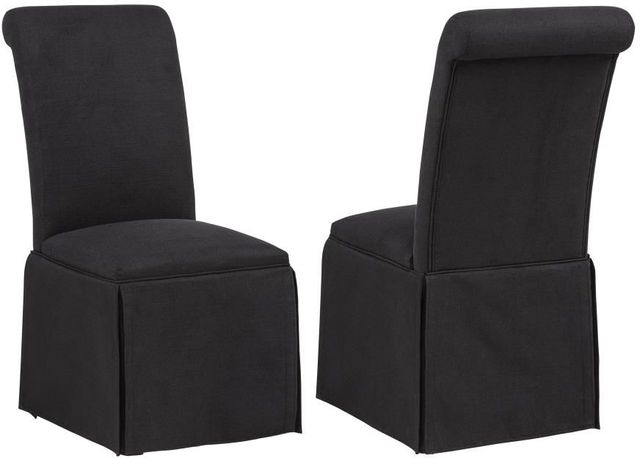 Coaster® Shawna 2-Piece Black Upholstered Skirted Side Chair Set-0
