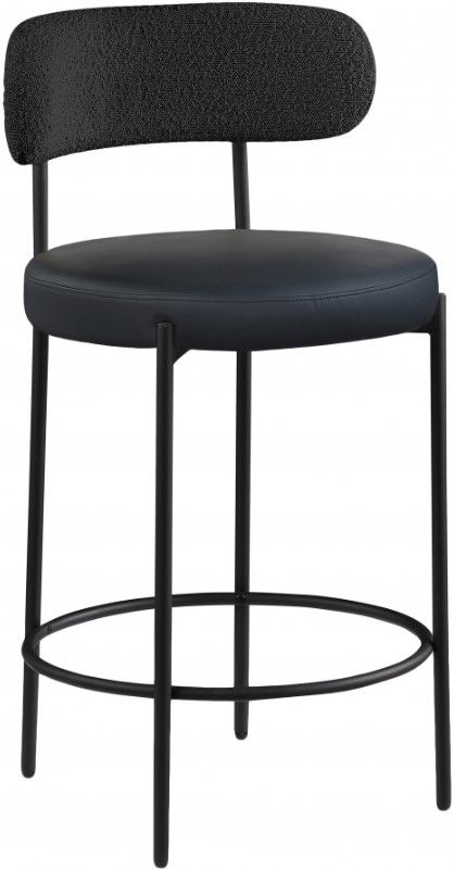Meridian Furniture Beacon Black Vegan Leather Counter Stool-0