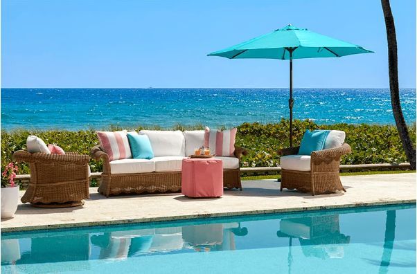 Lane Venture® Cleary Outdoor Aluminum/Wicker Sofa-3