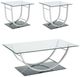 Coaster® Danville 3-Piece Tempered Glass Top Occasional Table with Chrome Base Set-0