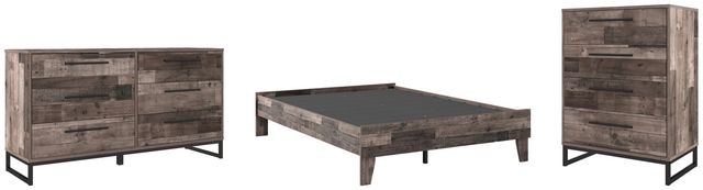 Signature Design by Ashley® Neilsville 3-Piece Multi Gray Full Platform Bed Set-0