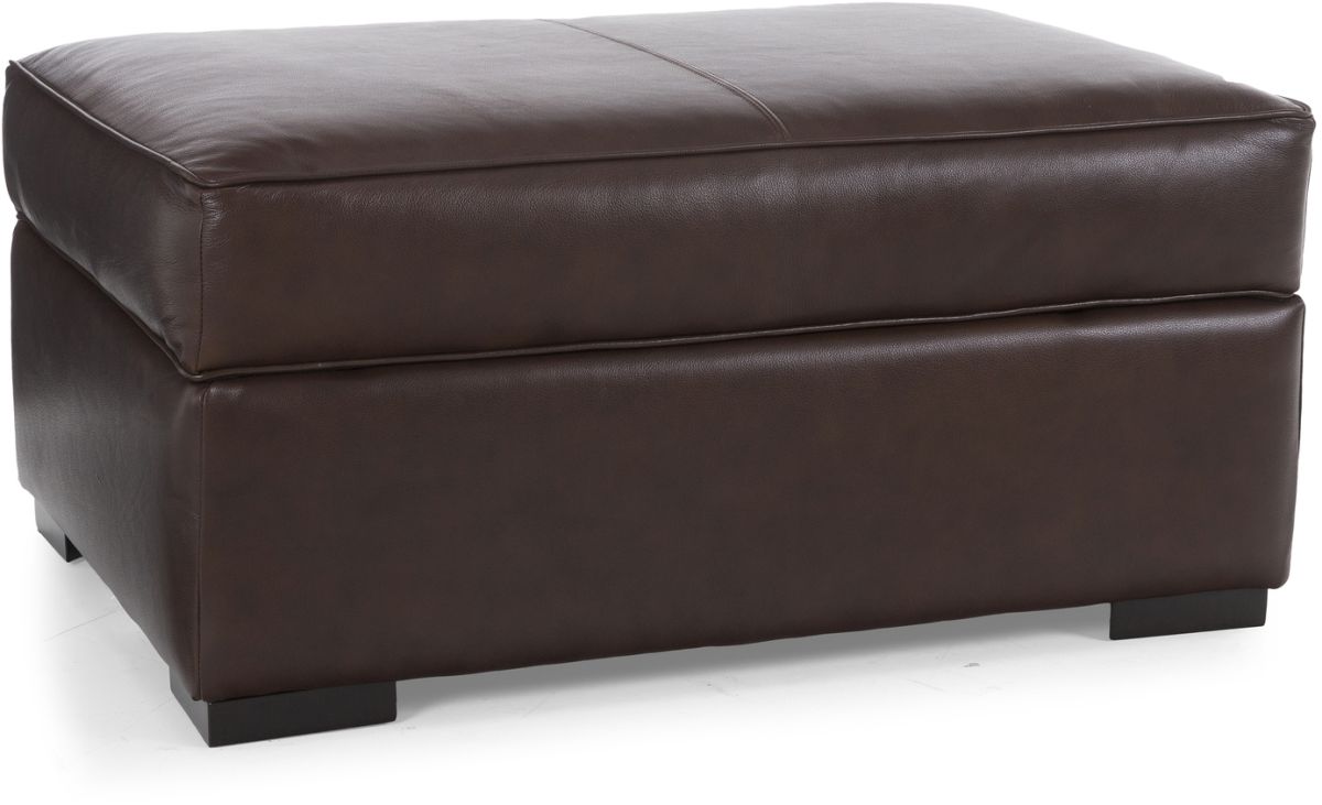 Dark brown leather ottoman hotsell