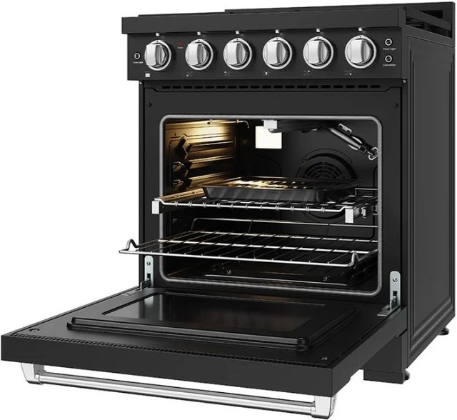 Thor Kitchen Gordon Ramsay Collection 30" Black Pro Style Liquid Propane Range with Precision Knob Control and Stainless Steel Trim-4