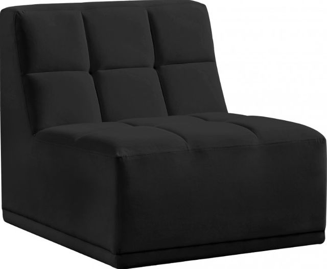 Meridian Furniture Relax Black Velvet Modular Armless Chair-0