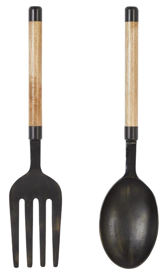 Deco Marche 2-Piece Black Utensils Wall Decor Set-0