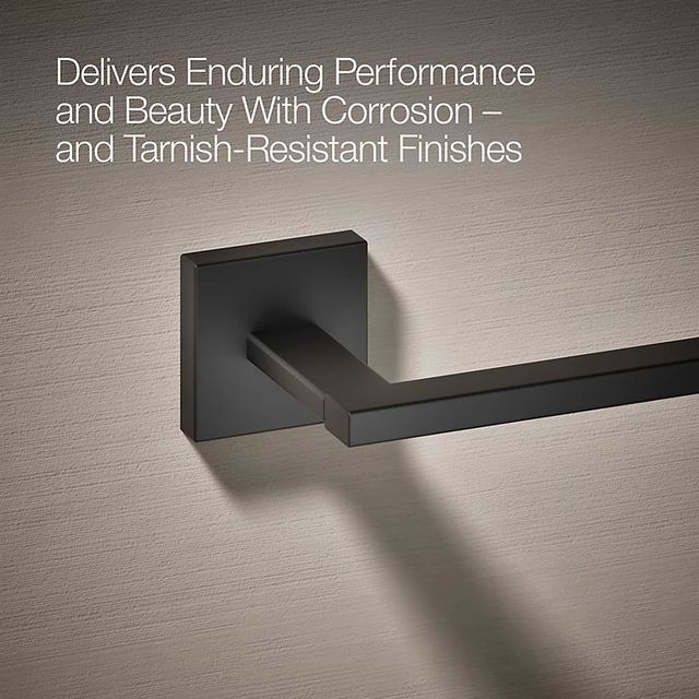 KOHLER® Square Matte Black Towel Arm-4