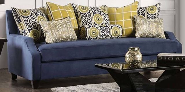 Furniture of America® West Brompton Navy Sofa-0