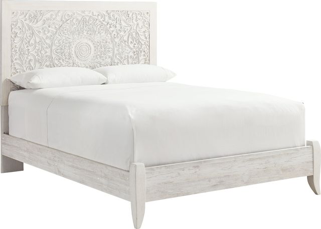 Signature Design by Ashley® Paxberry 2-Piece Whitewash Queen Panel Bed Set-1