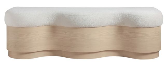 Meridian Furniture Savoy Cream/Natural Upholstered Bench-1