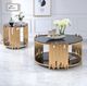 ACME Furniture Tanquin Black Glass Top Coffee Table with Gold Base-3