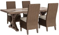 Signature Design by Ashley® Beachcroft 5 Piece Beige Outdoor Dining Set