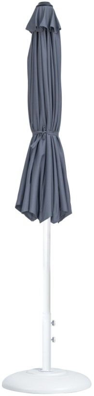 Meridian Furniture Fiji Gray/Matte White/White Aluminum Outdoor Patio Umbrella and Base-3