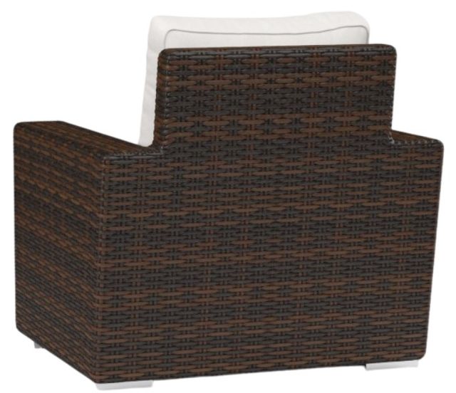Sunset West Montecito Cognac Resin Wicker Outdoor Club Chair with Canvas Flax Cushion-3
