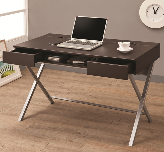 Coaster® Olsen Cappuccino Lift Top Storage Connect-It Desk-3