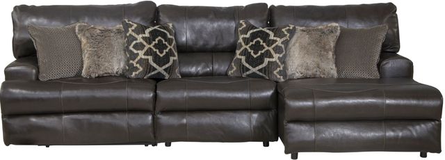 Catnapper® Como 3-Piece Chocolate Right Arm Facing Manual Reclining Sectional-3