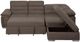 Mazin Furniture Platina 3-Piece Chocolate Right-Arm Facing Pullout Sleeper Sectional and Chaise with Storage Ottoman-0