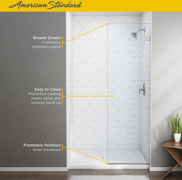American Standard Silver Shine Frameless Shower Screen-2