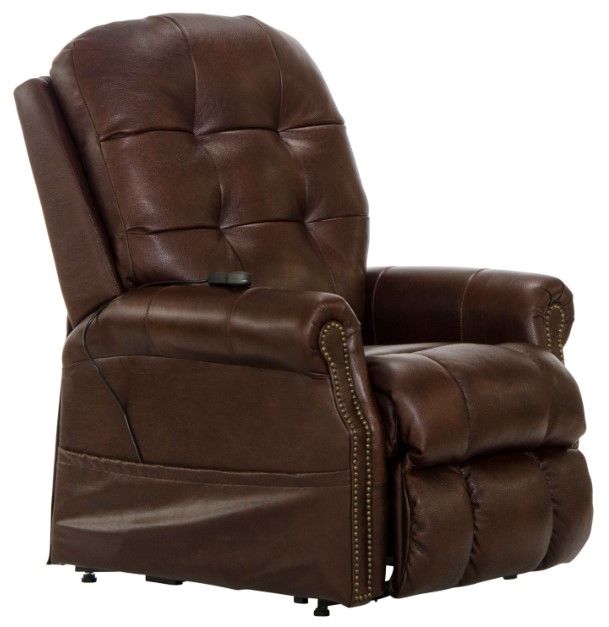Catnapper® Madison Walnut Power Lift Lay Flat Recliner with Heat and Massage-0