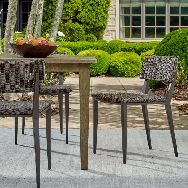 Uttermost® Calbas Java Black Aluminum/Wicker Indoor-Outdoor Side Chair-1