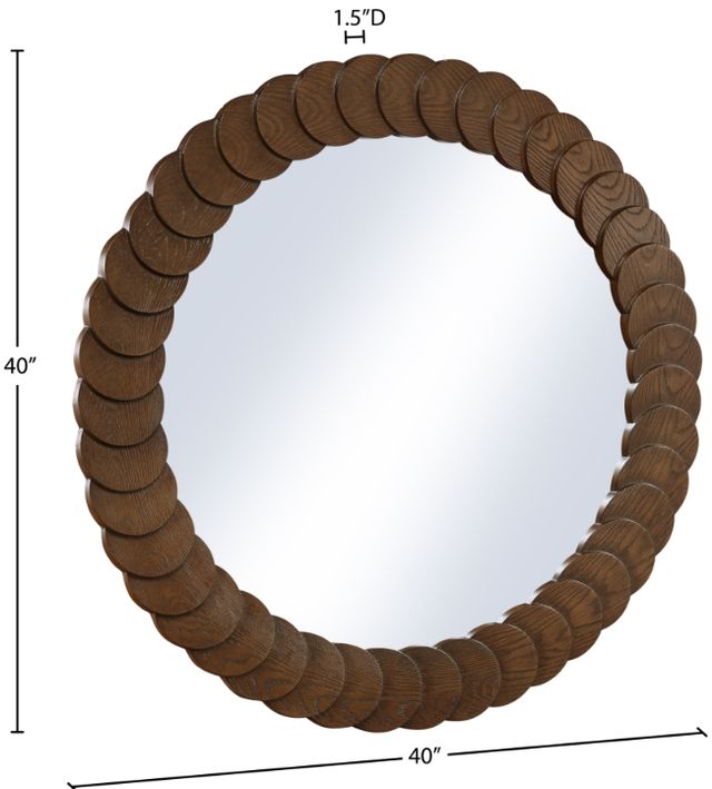 Meridian Furniture Revolve Brown Round Mirror-3
