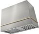 La Cornue Loge Series 44" Stainless Steel Wall Mounted Range Hood with Polished Brass Trim-0