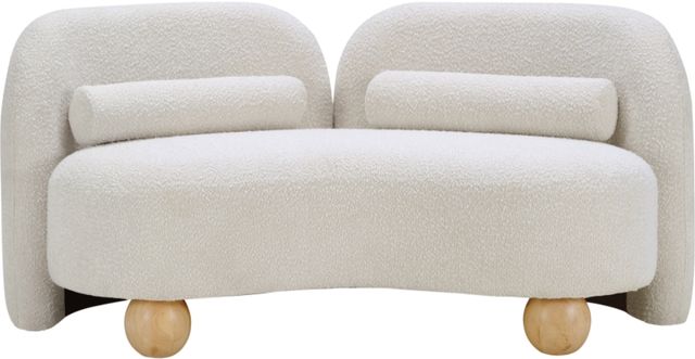 Meridian Furniture Daphne Cream 64" Boucle Fabric Loveseat-2