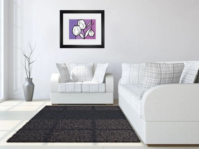 Classy Art Flowers in Unity Purple by David Bromstad Wall Art-2