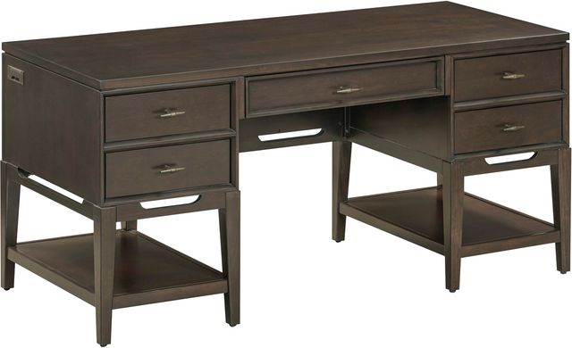 aspenhome® Sutton French Roast 64" Half Pedestal Desk-0
