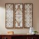 Olliix by Madison Park Natural Set of 3 Mandal Printed Wood Wall Decor-1