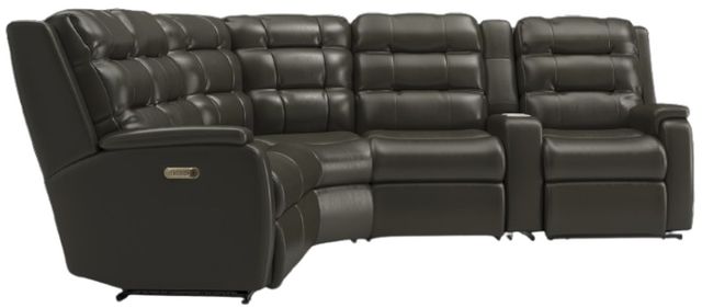 Flexsteel® Customizable Arlo Leather 6-Piece Power Reclining Sectional with Power Headrest and Lumbar-1