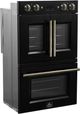 FORNO® Asti Alta Qualitia 30" Black Double Electric Wall Oven-2