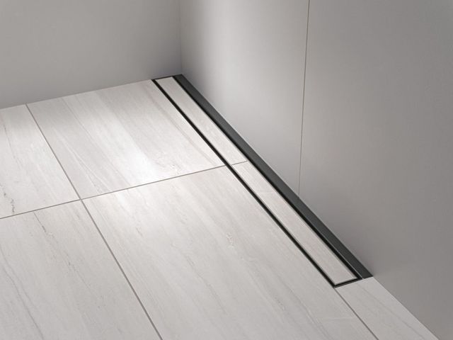 Delta Matte Black 36" Linear Shower Drain Wall Edge-1