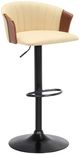 Armen Living Lydia Cream/Black Adjustable Bar Stool-0