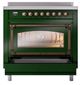 Ilve® Nostalgie II Noblesse 36'' Emerald Green Pro Style Induction Range with Burnished Trim-3