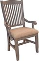 A-America® Port Townsend Gull/Seaside Pine Slatback Upholstered Dining Arm Chair-0